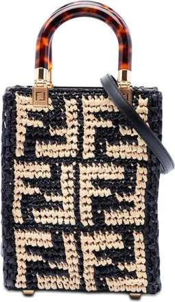 Fendi Pre-owned Fendi Mini Zucca Raffia Sunshine Shopper Tote Ladies OANZ78OU2PP9PIT8