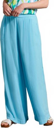 Tribal Capri Pull On Wide Leg Pant In Blue