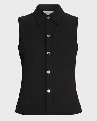 Vince Sleeveless Button-Front Top