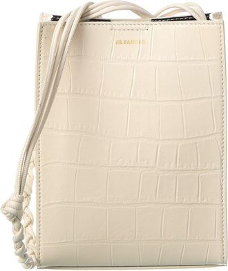 Jil Sander Tangle Small Croc-Embossed Leather Shoulder Bag