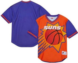 Mitchell & Ness Mens Mitchell & Ness Orange Phoenix Suns Jumbotron 3.0 Mesh V-Neck T-Shirt at Nordstrom, Size Small