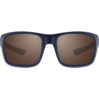 Revo Pointe Polarized Wrap Sunglasses in Matte Navy at Nordstrom Rack