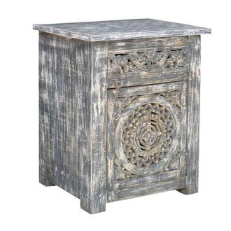 Wanderlust Deco Mesita De Madera Acabado Artesanal 60x40x70