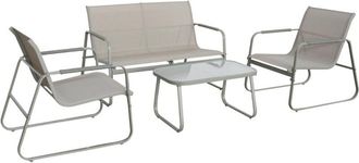 Sweeek 4-seater steel garden sofa set, Noto, Khaki Green, 78x122x39 cm