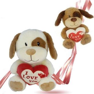 Trade Shop Trade Shop - Peluche Cane Con Cuore Scritta i Love You 30cm Idea Regalo San Valentino 93703
