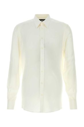 Dolce & Gabbana Off White Regular Crepe Shirt