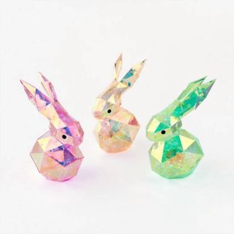 One Hundred 80 Degrees Iridescent Lit Bunny In Green