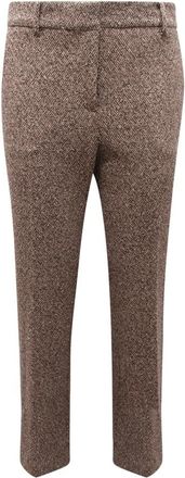 Emma & Gaia Pantalone WO Textu Broeken - Dames - Slim Fit Broeken - Bruin - S - Katoen - Broeken