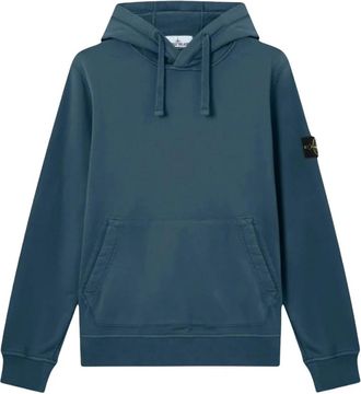 Stone Island Cotton Fleece Hoodie - Heren - Hoodies - Blauw - M - Katoen - Hoodies & sweatvesten
