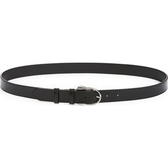Jacquemus La Ceinture Chiquito Leather Belt in Black /Silver 99S at Nordstrom, Size 75