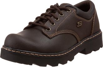 Skechers Womens parties oxfords shoes, Chocolate Suede Leather, 3 UK