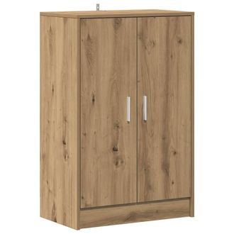 Berkfield Home Shoe Cabinet Artisan Oak 60x35x92 cm Engineered Wood in Brown | Size: 60 x 35 x 92 cm