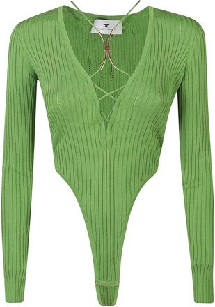 Elisabetta Franchi Body, female, Green, Size: M Body Tricot