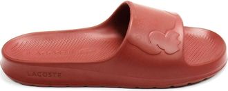 Lacoste Mens Croco 2.0 Slide Sandals In Dark Red
