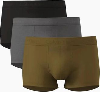 Calvin Klein Mens 3-Pack Ultra Soft Modal Boxer Trunks, Black/Grey/Khaki - Tan - Size: 32/30/31