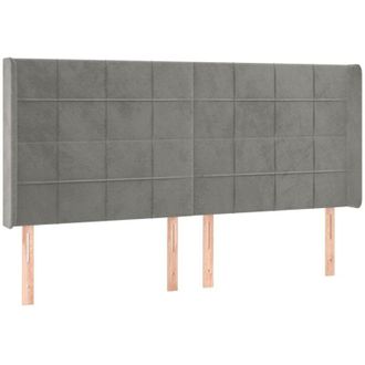 vidaXL Cabecero Con Led De Terciopelo Gris Claro 163x16x118/128 Cm Vidaxl