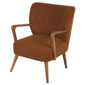 Maisons du monde Butaca de rizo de color ladrillo
