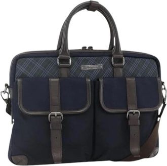 Burberry Pre-owned Handbags, female, Black, Size: ONE SIZE Pre-owned Canvas Briefcase
