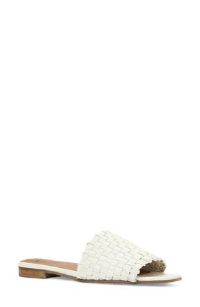 Aquatalia Brunello Weatherproof Slide Sandal in Soft White Woven at Nordstrom, Size 10.5