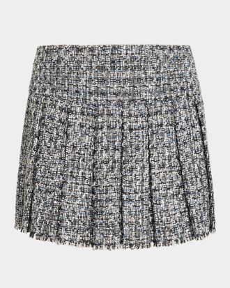 Alice & Olivia Carter Stitch Pleated Mini Skirt