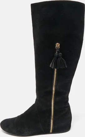 Stuart Weitzman Black Suede Knee Length Boots