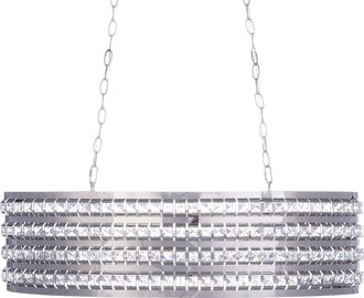 Beliani L&aacute;mpara De Techo Plateada 108 Cm Doble Luz Estilo Glam Cavone