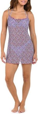 Citrus Flora Mesh Merrow Cover-Up Dress in Purple Multi at Nordstrom Rack, Size X-Small