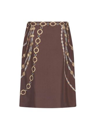 Versace Womens Skirts Brown Silk