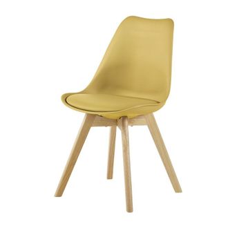 Maisons du monde Silla de estilo escandinavo amarillo ocre y haya