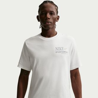 Nike Mens Nike Sportswear Short-Sleeve T-Shirt in White | IQ1003-121