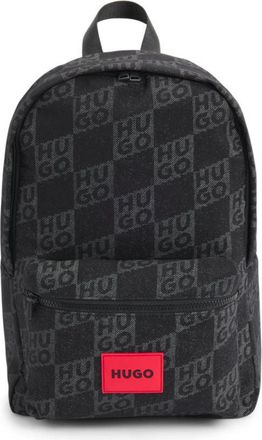 HUGO BOSS Kids canvas backpack with stacked-logo print