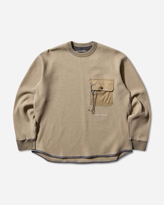 And Wander Men s PE Waffle Longsleeve Top Beige