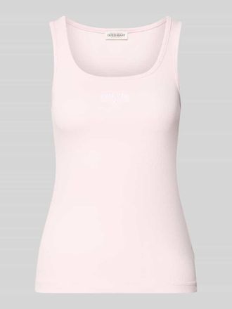 Guess Tanktop in Ripp-Optik mit Label-Stitching in Hellrosa, Gr&ouml;&szlig;e XS
