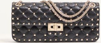 Valentino Garavani Borsa Media A Spalla Valentino Garavani Rockstud Spike In Capretto Donna NERO UNI