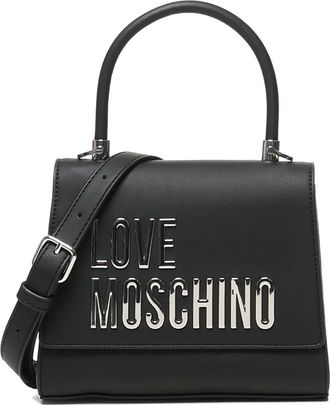 Love Moschino Borsa a mano con placca logo - Nero