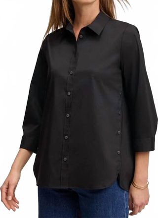 Foxcroft Juliet 3/4 Length Top In Black