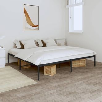 vidaXL Estructura De Cama De Metal Negro 180x200 Cm Vidaxl