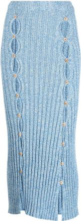 BASERANGE cut-out organic cotton midi skirt - women - Organic Cotton - L - Blue