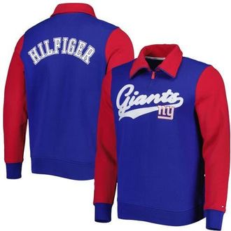 Tommy Hilfiger Mens Tommy Hilfiger Royal/Red New York Giants Aiden Quarter-Zip Sweatshirt at Nordstrom, Size X-Large