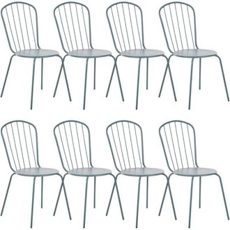 Beliani Set of 8 Chairs CALVI Metal Light Blue