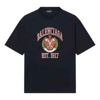 Balenciaga Est.1917 Crest Logo T-Shirt Black 670943TLV891076