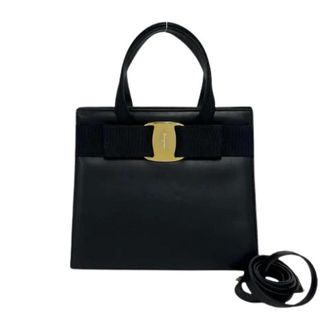 Ferragamo Pre-owned Leren 2way Handtas - Dames - Pre-owned - Zwart - Maat: ONE Size Leer