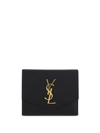 Saint Laurent Cassandre leather wallet - women - Calf Leather - One Size - Black