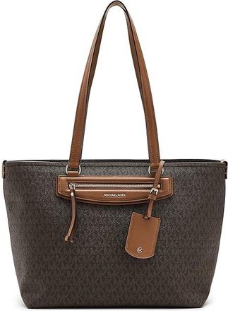 Michael Kors Jet Set Travel Medium East West Top Zip Tote Tote Handbags Brown/Acorn, Polyester