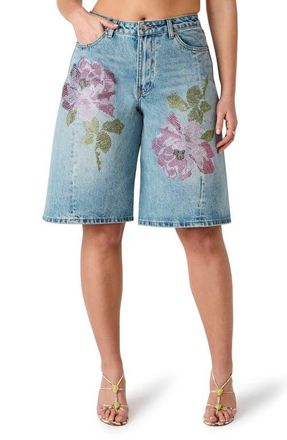 Steve Madden Kesha Floral Embellished Shorts in Seabreeze Blue at Nordstrom, Size 27