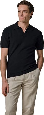 Profuomo Poloshirt Profuomo navy v-hals