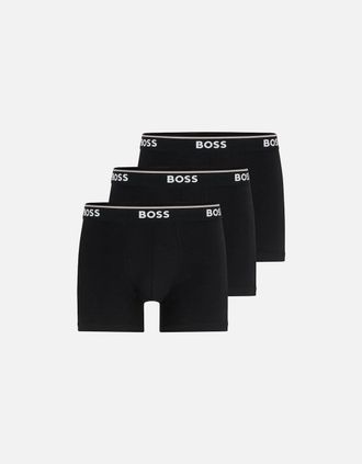 HUGO BOSS Mens BOSS Orange Power Three Pack Mens Stretch Cotton Boxer Briefs With Logos NOS - Black 001 - Size: 35/34/32