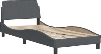 vidaXL Estructura De Cama Sin Colch&oacute;n Terciopelo Gris Oscuro 90x190 Cm Vidaxl