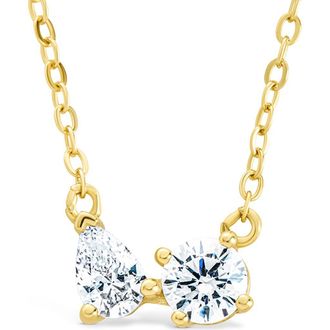 Sterling Forever Carolyn Cubic Zirconia Necklace in Gold at Nordstrom