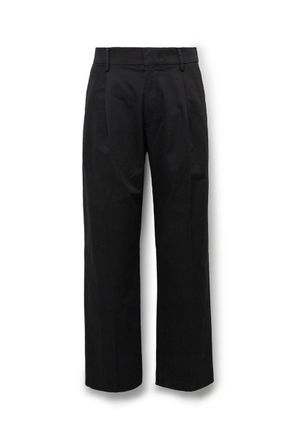 Nn.07 Kay 1420 Wide-Leg Pleated Organic Cotton-Blend Twill Trousers